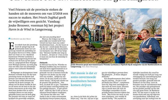 webversie Friesch dagblad, haren-in-de-wind-kunstinstallatie-begraafplaats-kunstenaar Wietske Lycklama à Nijeholt
