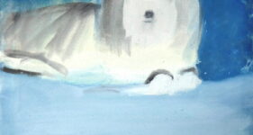 Remmend hondje, kunstschilderij dieren, kunst online kopen, kunst kopen friesland, hedendaagse schilderkunst, kunstenaar Wietske Lycklama à Nijeholt