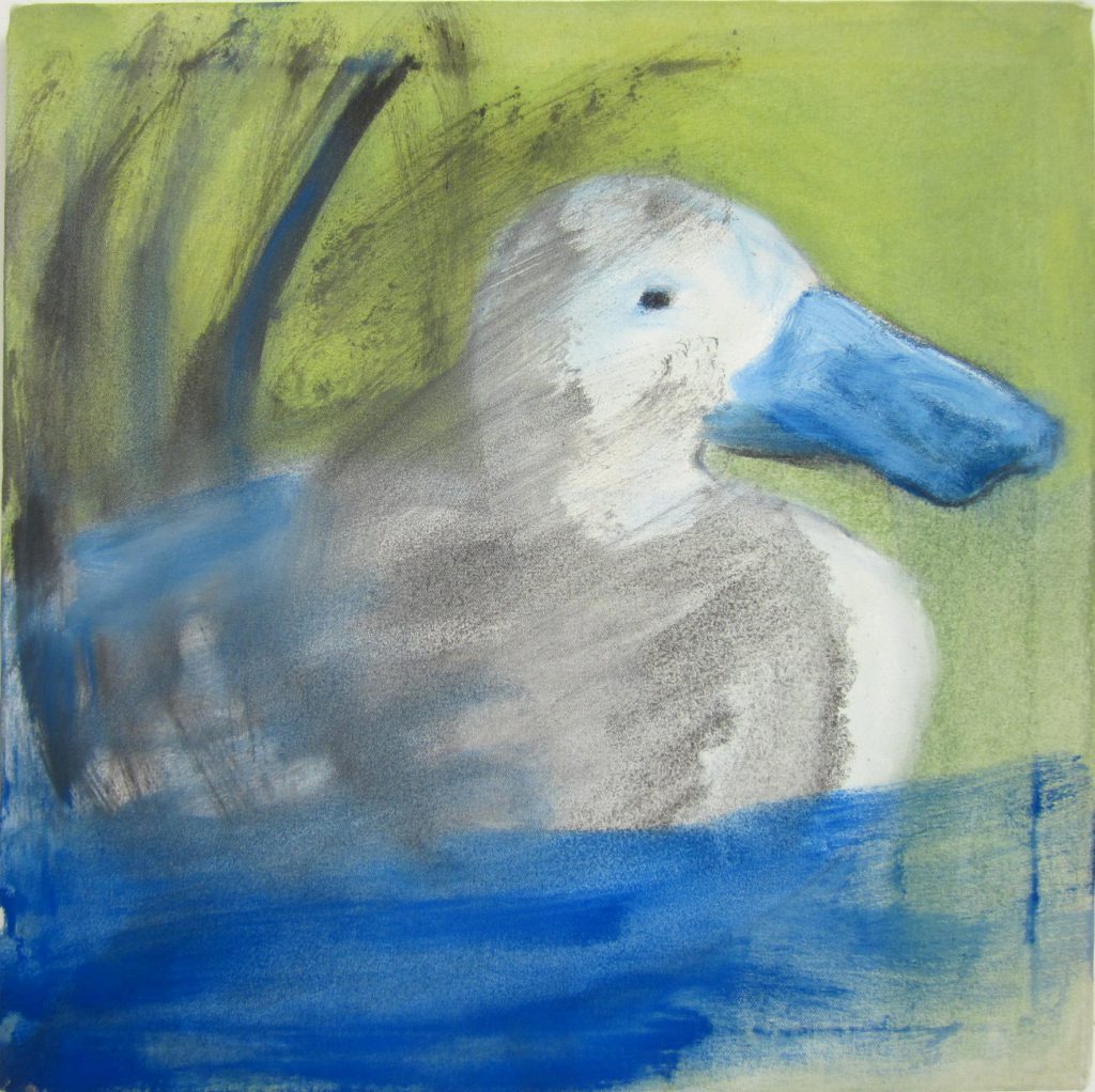 Smerige eend, kunstschilderij dieren, hedendaagse schilderkunst, kunstenaar Wietske Lycklama à Nijeholt
