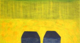 Twee huisjes, Landelijke kunst, hedendaagse schilderkunst, kunstenaar Wietske Lycklama à Nijeholt