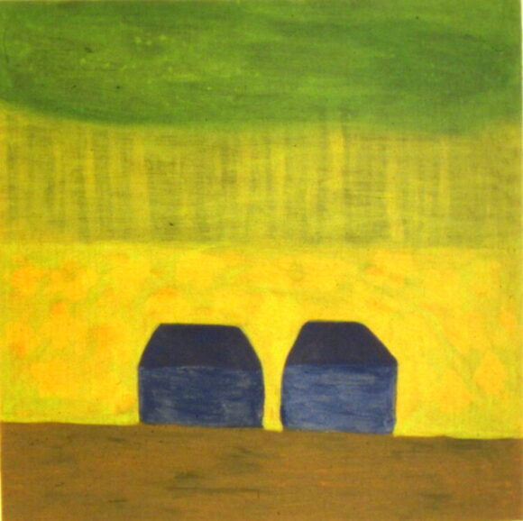 Twee huisjes, Landelijke kunst, hedendaagse schilderkunst, kunstenaar Wietske Lycklama à Nijeholt