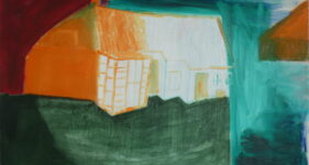 Boerderij-met-serre, Landelijke kunst, kunstwerk kopen, hedendaagse schilderkunst, kunstenaars, Wietske Lycklama à Nijeholt