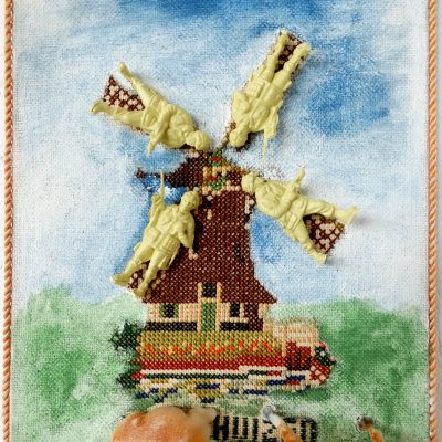 Toen Duitsland Nederland binnenviel, textielkunst, mixed media, figuratief, hedendaagse textielkunst, kunstenaar Wietske Lycklama à Nijeholt