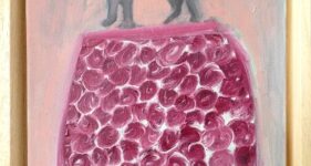 Kijk uit!, olieverfschilderij, dieren kunst, dieren schilderij, hedendaagse schilderkunst, kunstenaar Wietske Lycklama à Nijeholt