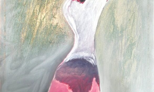 Vogel schilderij Schreeuw, vogelschilderij op canvas, schilderij vogels modern, figuratieve kunst, kunst online kopen, kunstverzamelaars, kunst kopen Friesland, hedendaagse schilderkunst, Wietske Lycklama à Nijeholt
